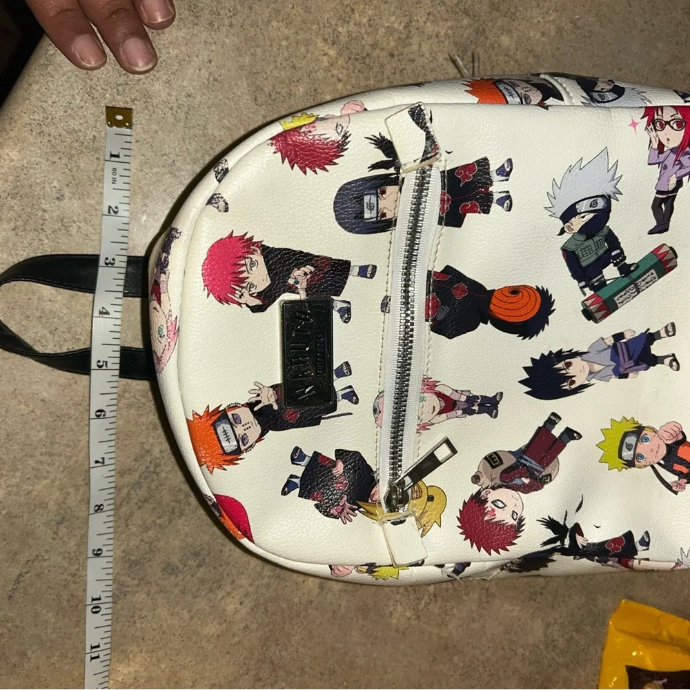 Naruto mini backpack - white Chini character vegan leather